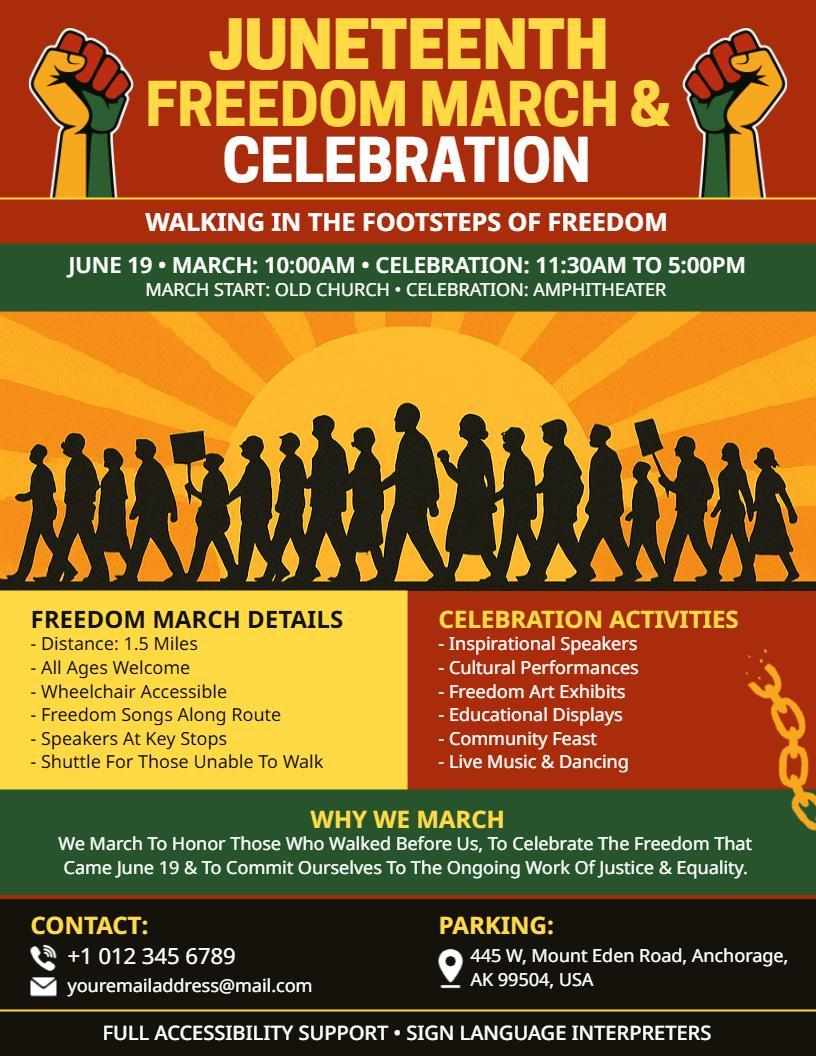 Freedom March Juneteenth Flyer Template