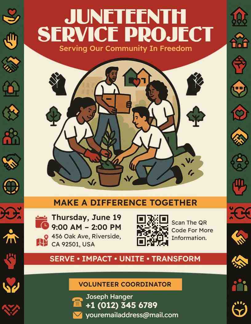 Juneteenth Nonprofit Community Service Flyer Template