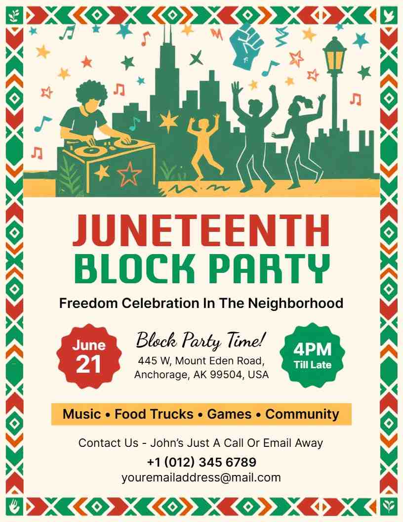 Juneteenth Urban Block Party Flyer Template