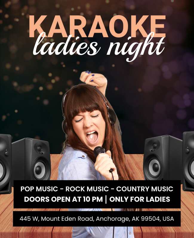 Karaoke Ladies Music Night Flyer Template