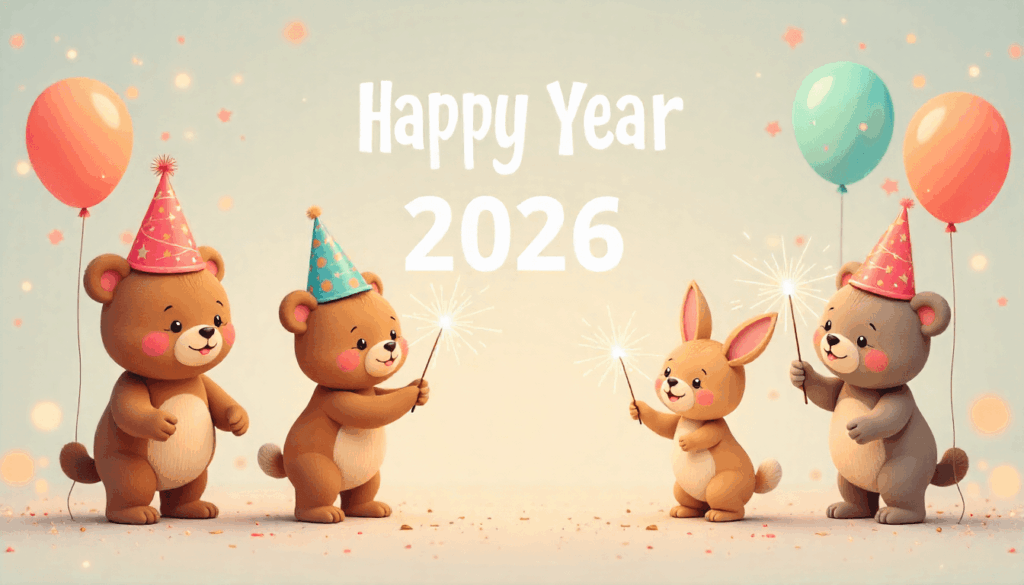 kawaii animal celebration wallpaper
