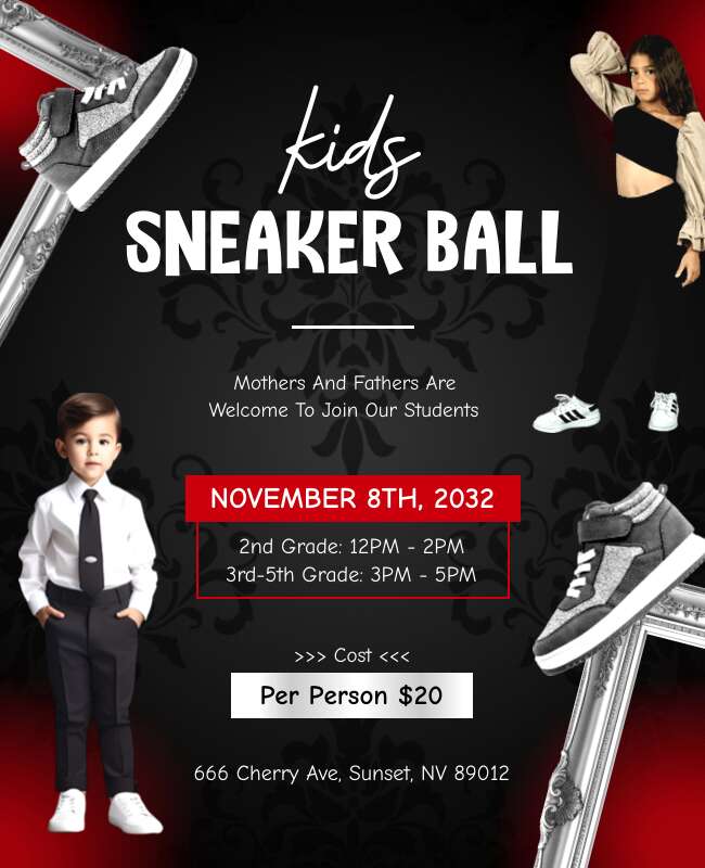 Kids Sneaker Ball Event Flyer Template