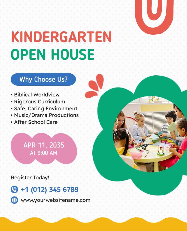 Kindergarten Open House Flyer Template