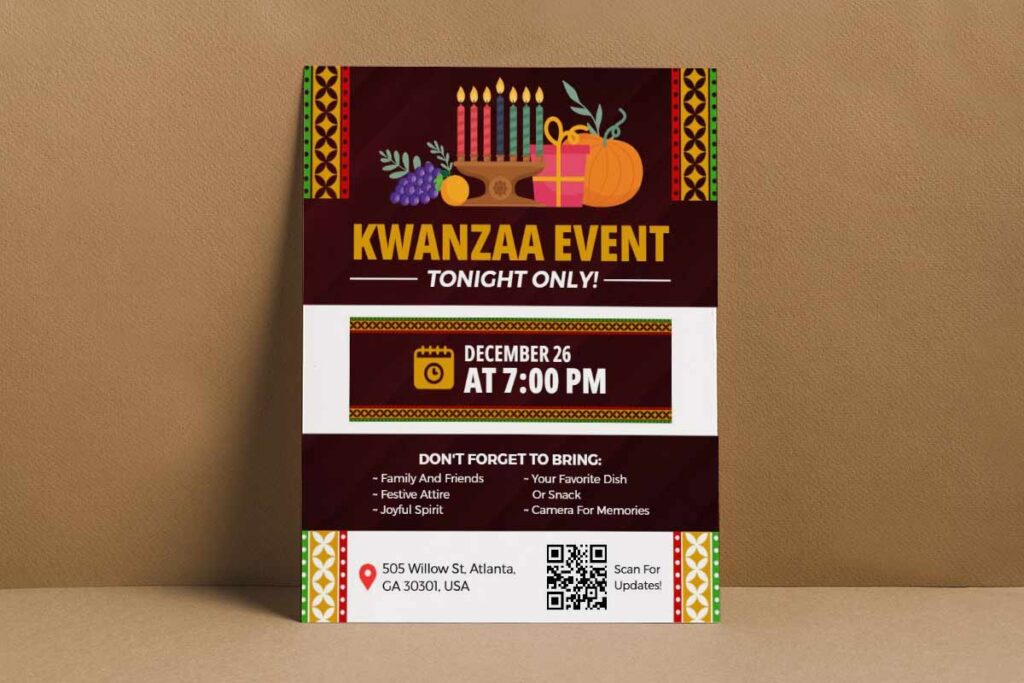 Kwanzaa Celebration Event Invitation Flyer Template