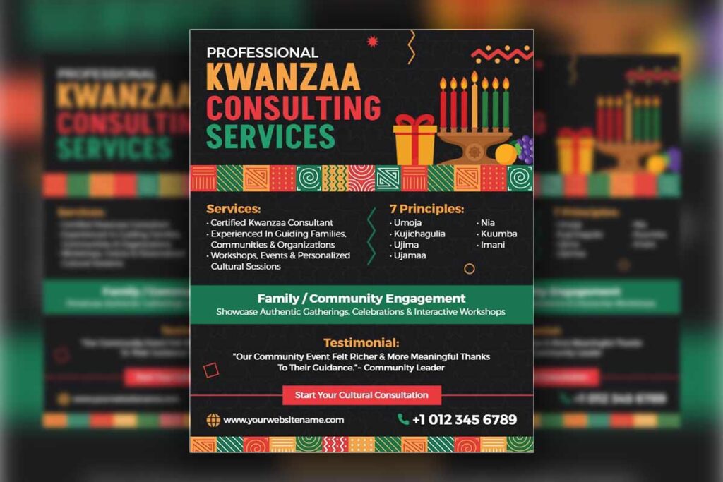 Kwanzaa Cultural Consulting Services Flyer Template