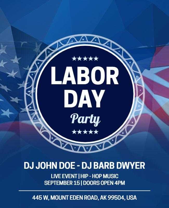 Party Event Announcement Labor Day Template