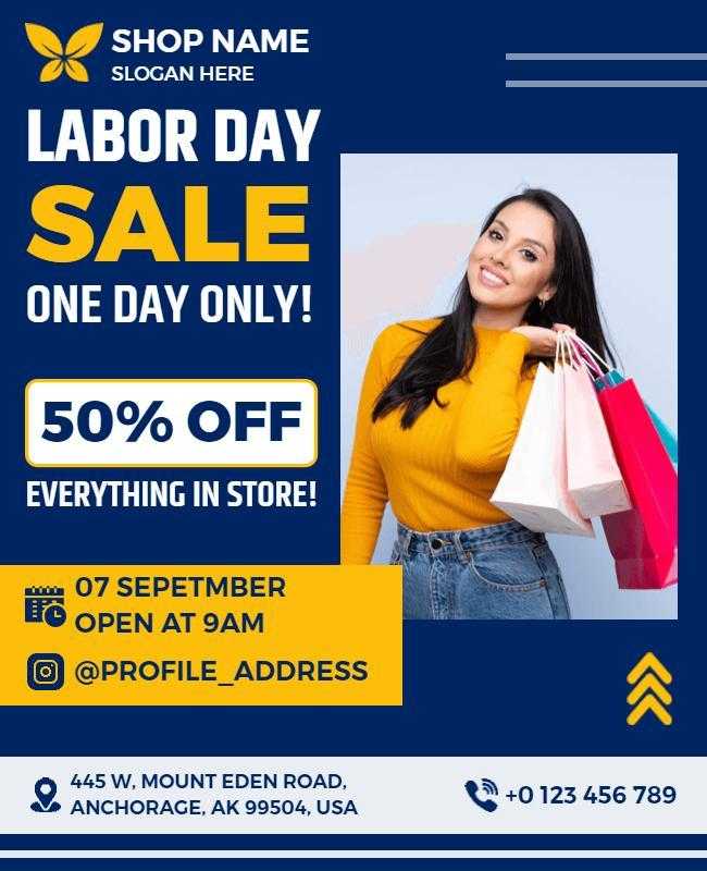 Labor Day Storewide Sale Promoiton Flyer Template