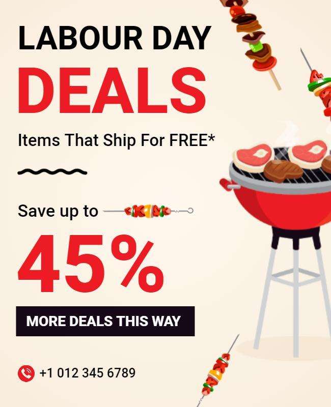 BBQ Labor Day Deals Flyer Template