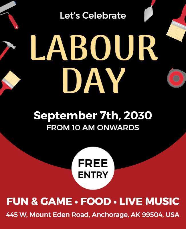Labor Day Community Festivals and Celebration Flyers