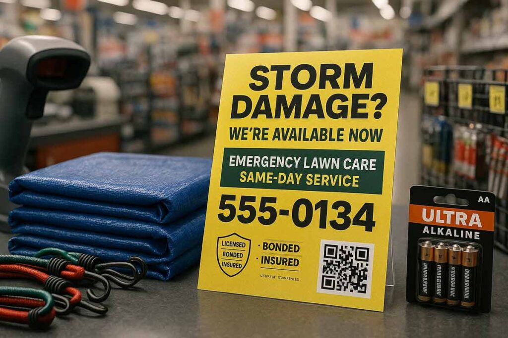 Lawn care emergency flyers to capture peak season revenue opportunities