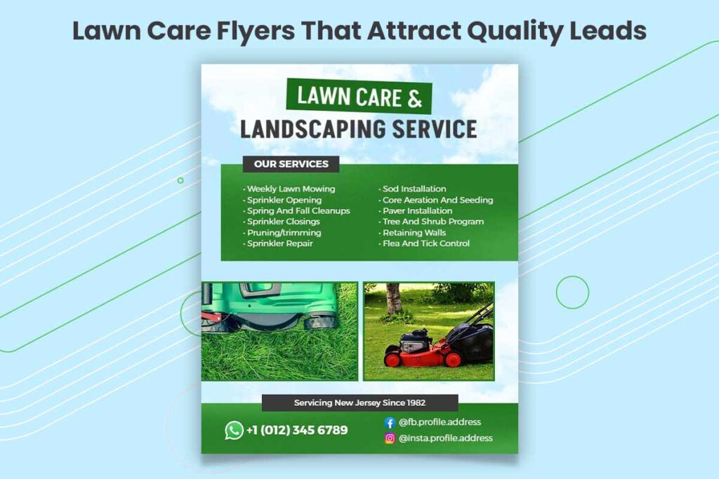 lawn care lead generation flyers design elements