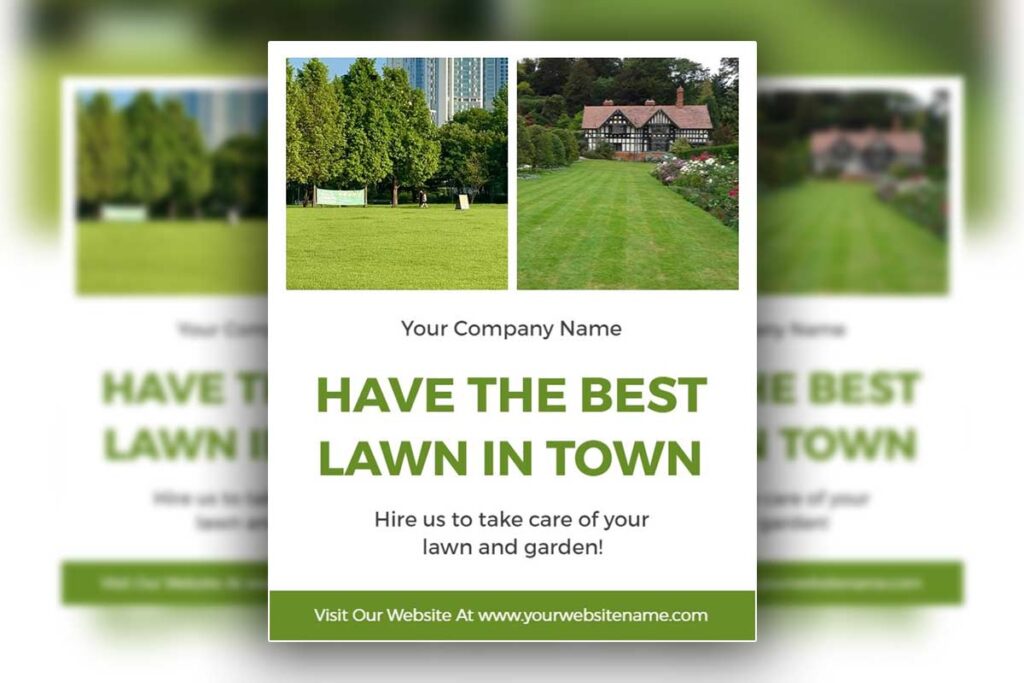 lawn care lead generation flyers emphasize service quality over price