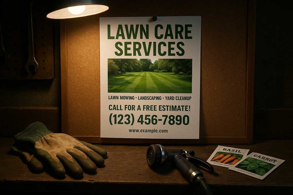lawn care upselling flyer example for headline