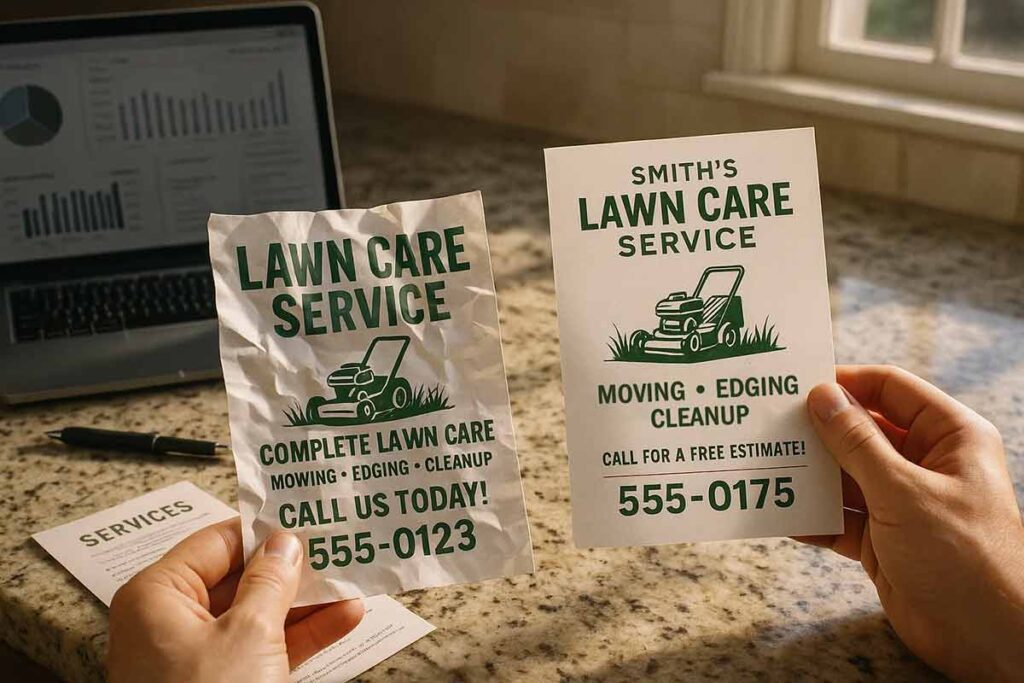 lawn care upselling flyers comparison