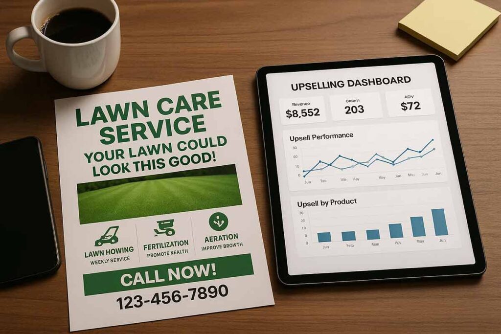 lawn care upselling flyers comparison chart