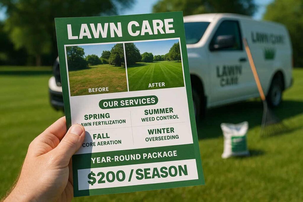 lawn care upselling flyers information guide