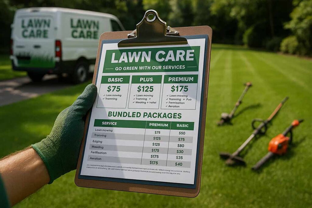 lawn care upselling flyers that increase service revenue pricing 