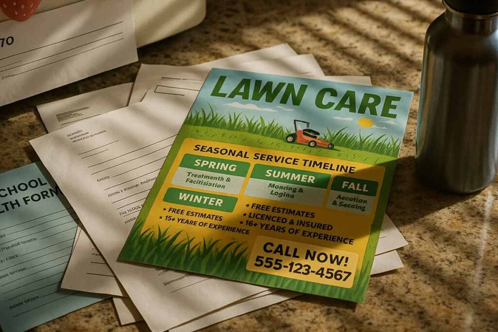 lawn care upselling full sevice menu flyer