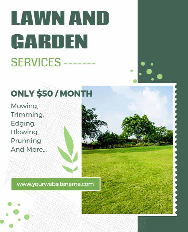Lawn Maintenance And Garden Care Service Flyer
