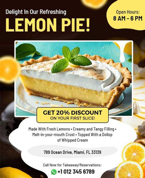 Lemon Pie Dessert Promotion Bakery Flyer