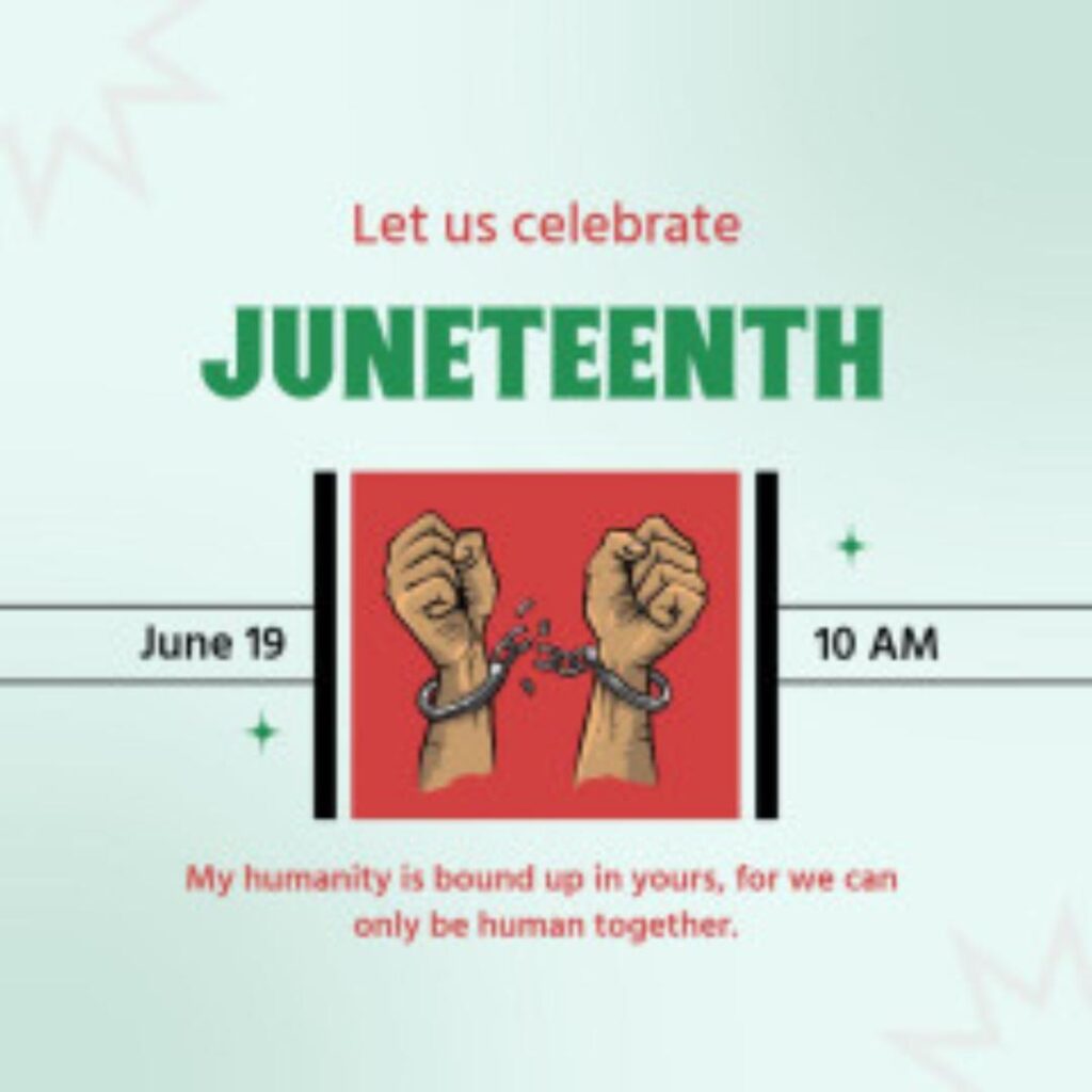 Lets Celebrate Juneteenth Instagram post Image Template