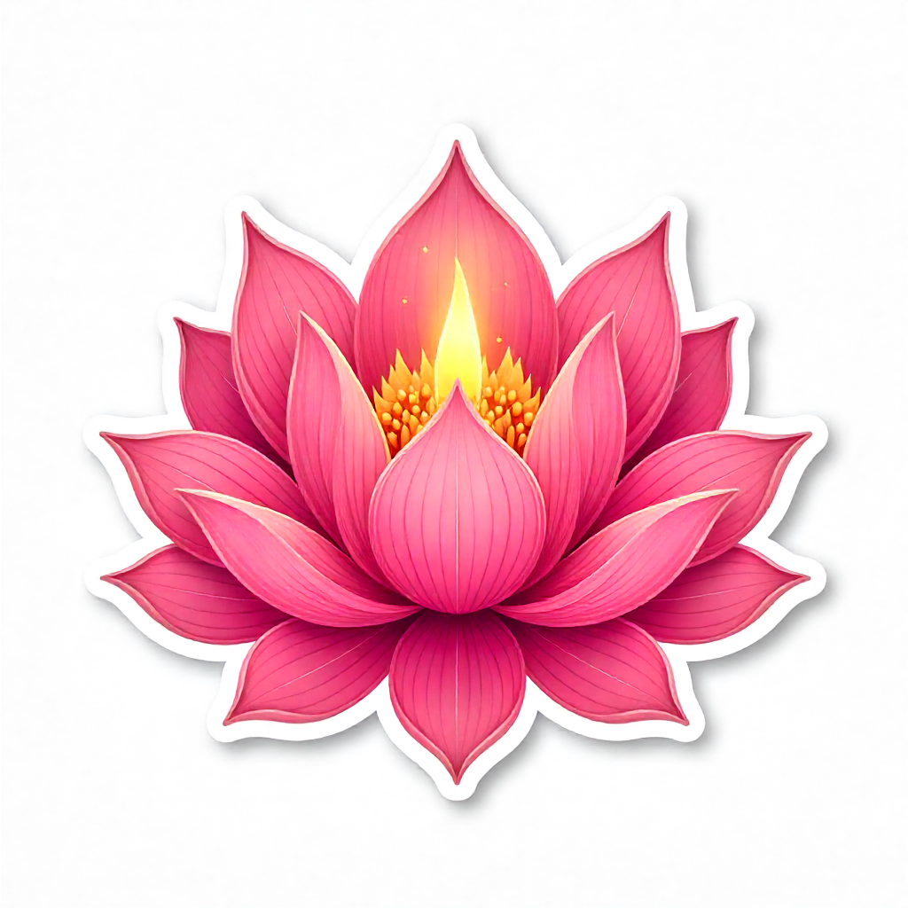 Blooming Lotus Flower Sticker