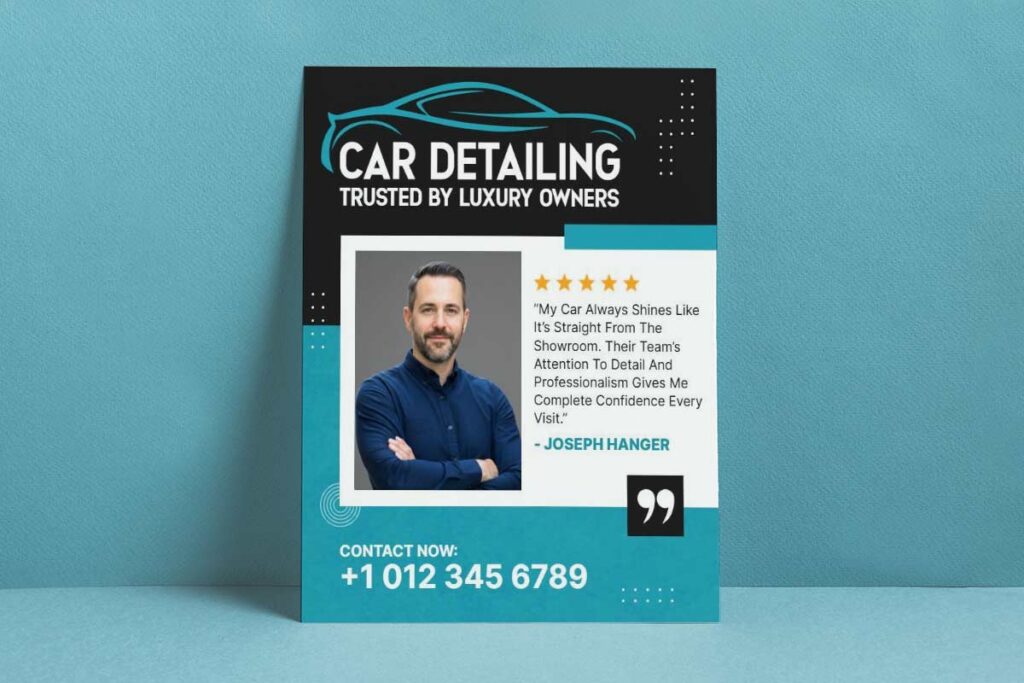 Luxury Car Detailing Testimonial Flyer Template