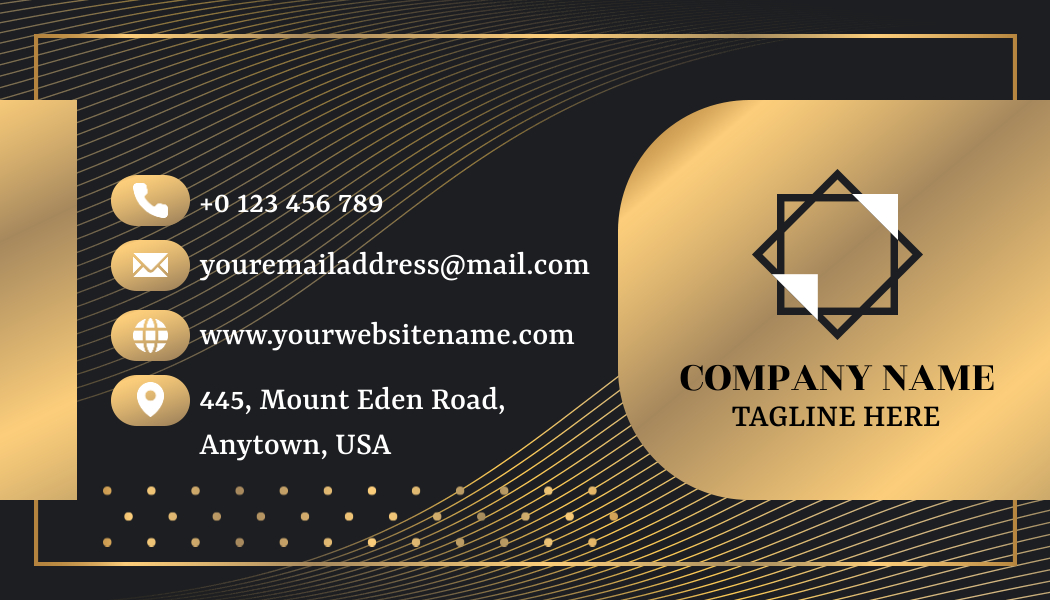 Luxury Dark Background Business Card Back
