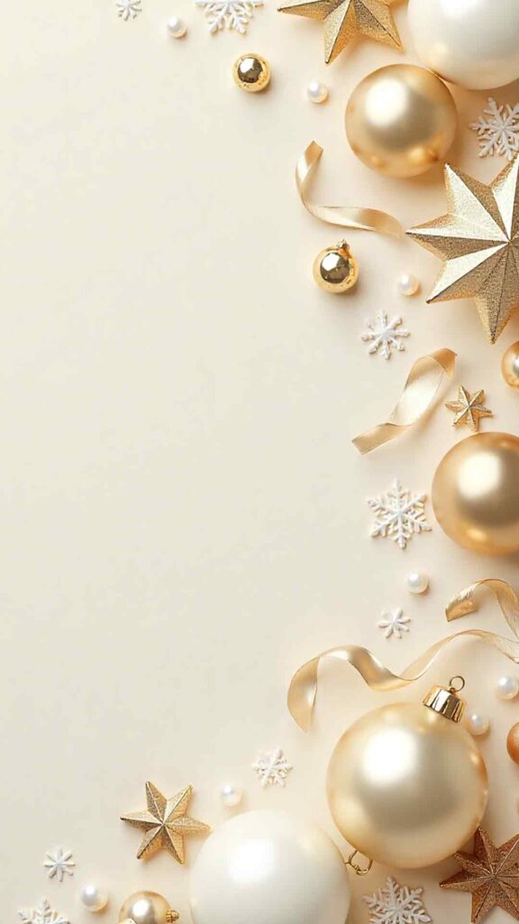 Luxury Gold And White Ornament Flatlay Background