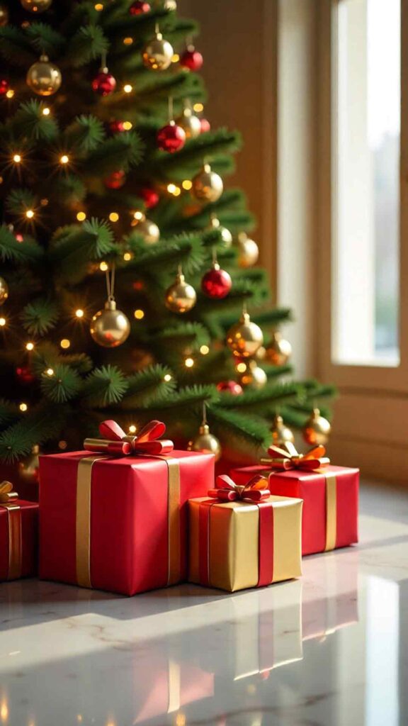 Luxury Holiday Gift Display Background