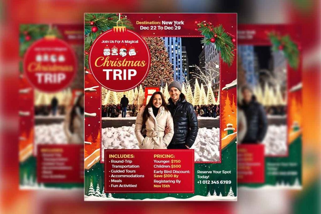 Magical New York Christmas Tour Flyer Template