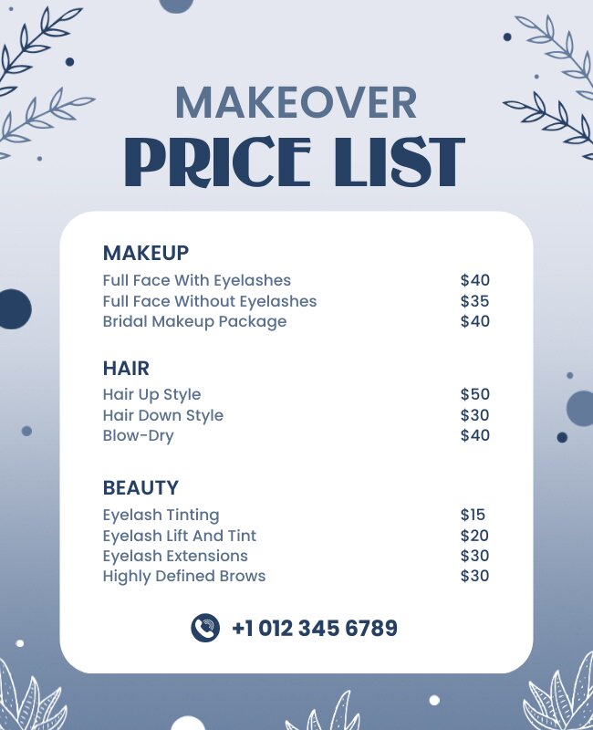 Makeover Price List Flyer Template