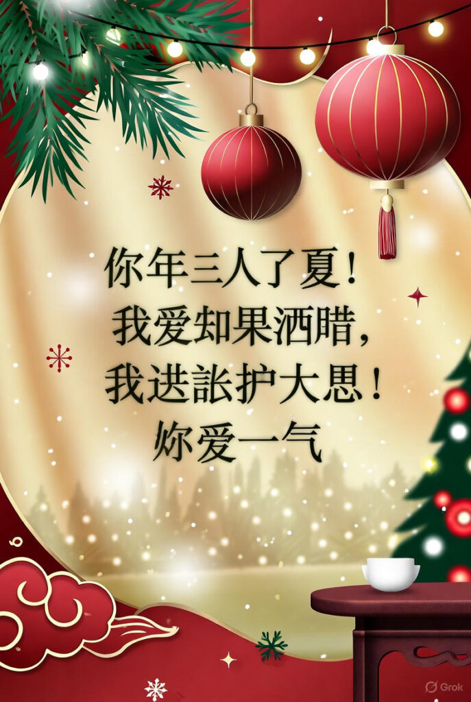 Mandarin Chinese Family Christmas Wish