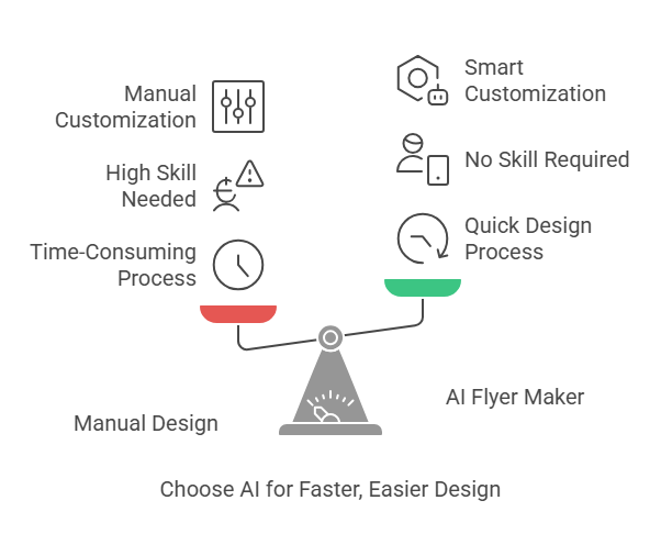 Comparison of Manual Design and AI Flyer Maker