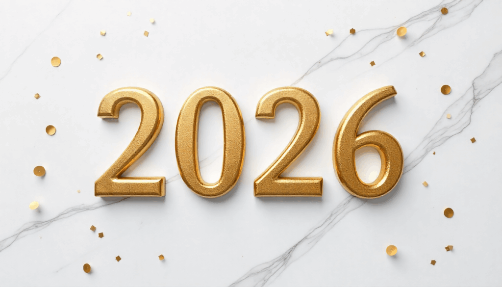 marble & metallic new year design