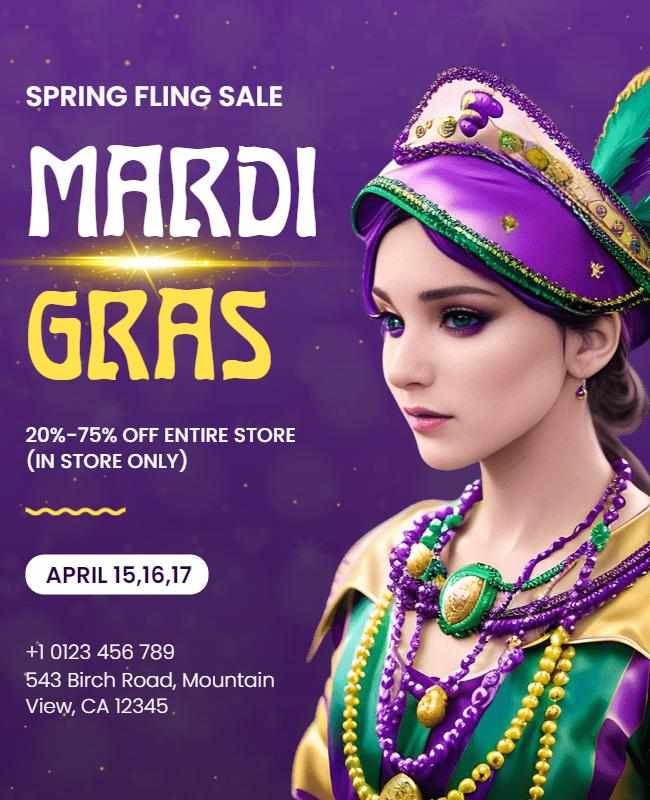 Mardi Gras-Themed Flyer for Business Promotions