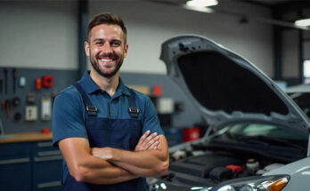 Mechanic Service Flyer Blog Cover Showcasing Automotive Repair and Maintenance