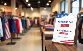 memorial day sale flyers for retail respectful promotion design