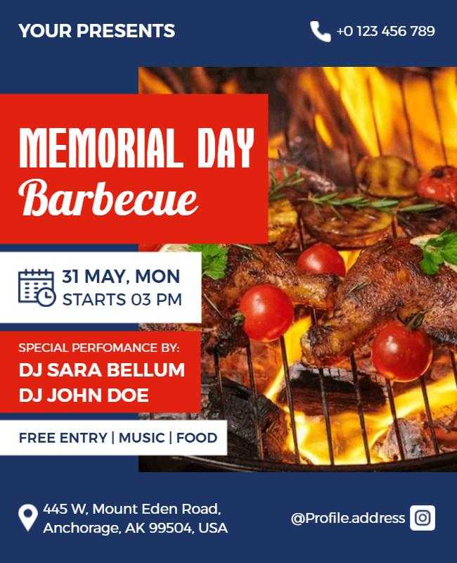 Memorial Day Barbeque Event Flyer