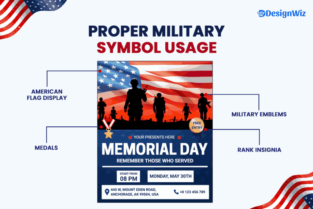 memorial day flyer miletry symbol usage