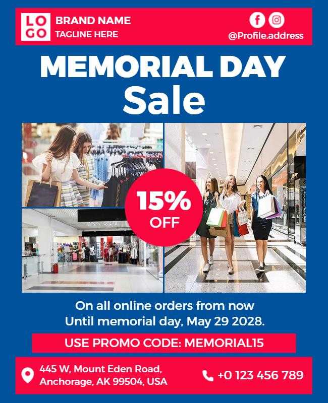 Memorial Day sale flyer.








