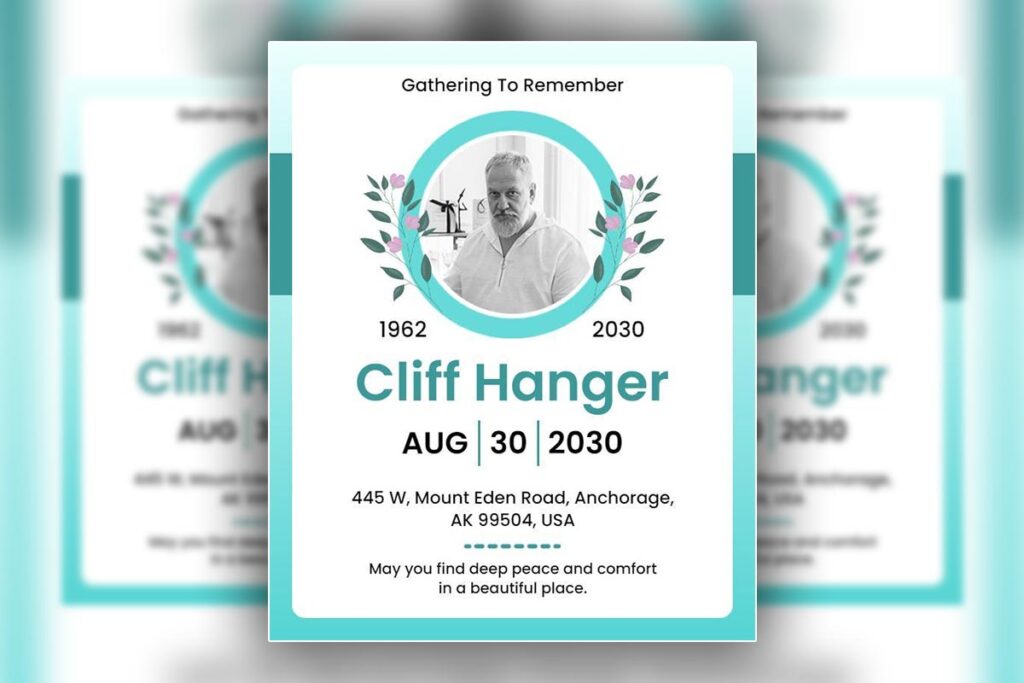 Memorial Gathering Remembering Life Event Flyer Template