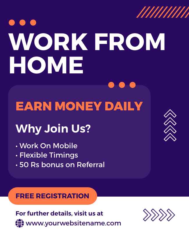 Memphis work-from-home flyer template showcasing remote job opportunities.