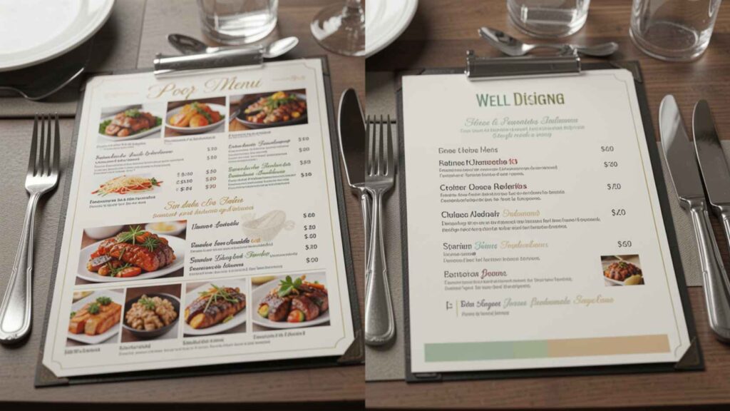 menu design mistakes and well designed menu