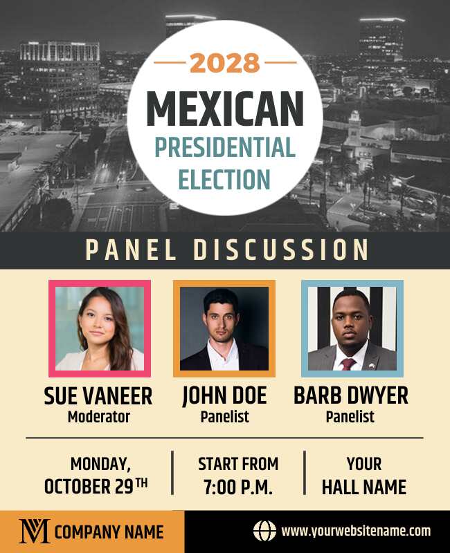 Mexican Presidential Election Panel Discussion Flyer Template