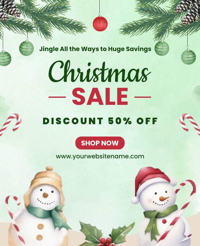 Clean and simple Christmas sale flyer with a modern design.