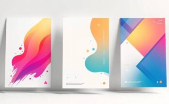 Creative flyer background with abstract shapes, textures, and a modern color scheme, ideal for design inspiration.