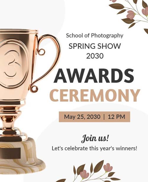 Minimal Design School Awards Ceremony Flyer Featuring Elegant Typography