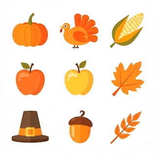Minimal Thanksgiving Icons