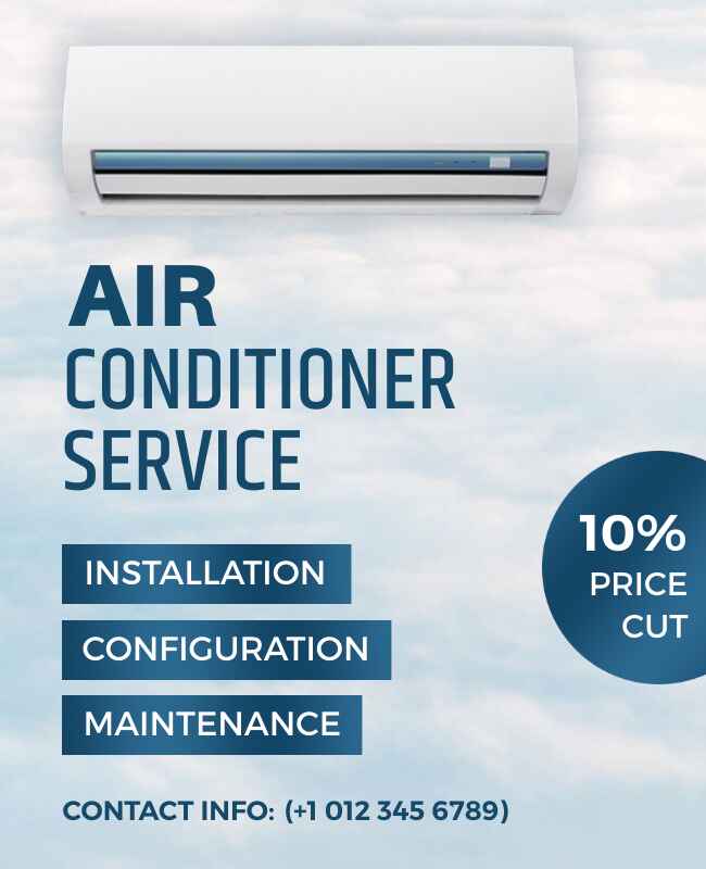 Minimalist Air Conditioning Service Flyer Template